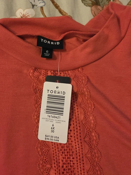 NWT Torrid 6 Orange Dress Bell Sleeves - Picture 2 of 4